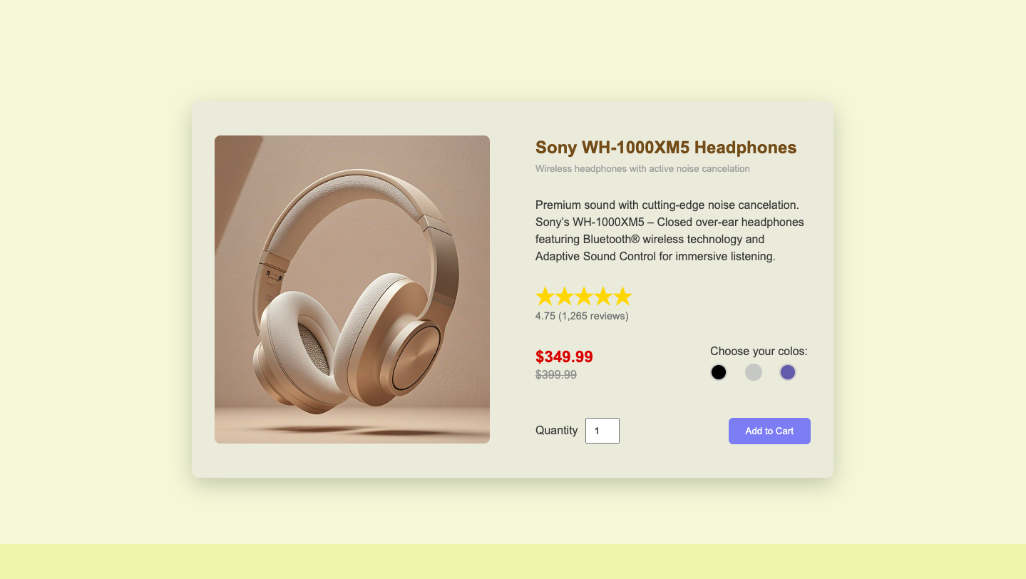 Headphone product page